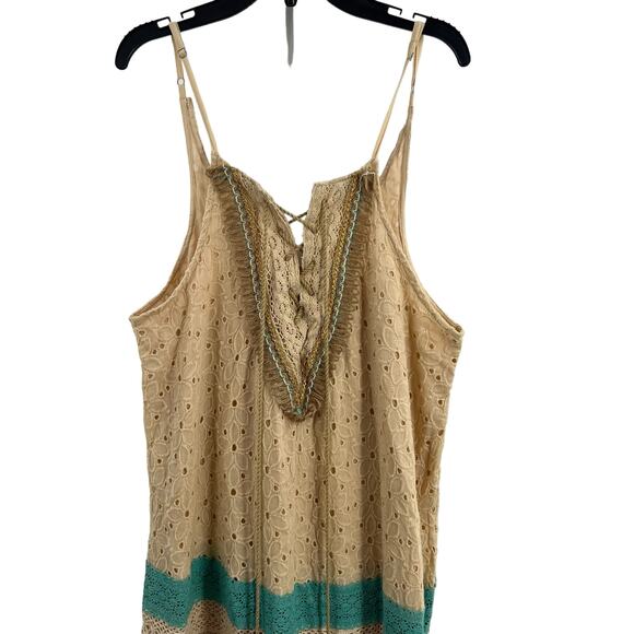 Gypsy Queen Dress Boho Lace Crochet Fringe Cream S/M - Picture 2 of 8